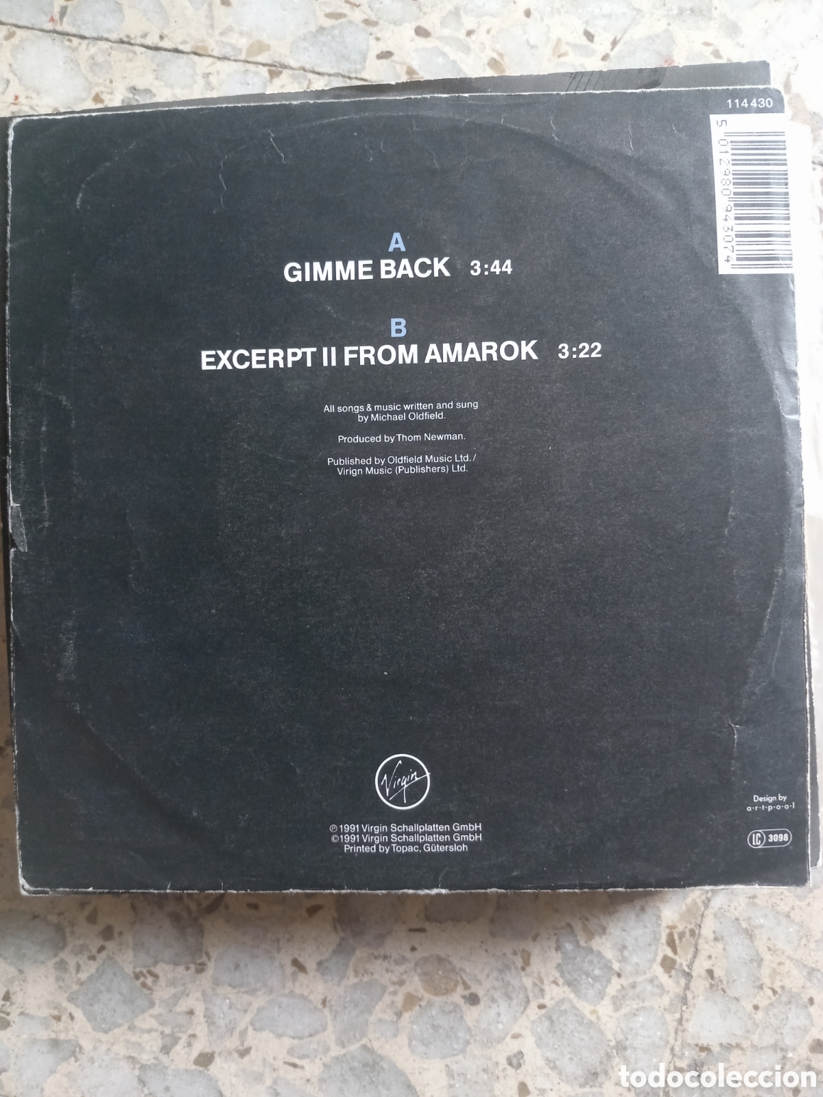 Discos de vinilo: SGL MICHAEL OLDFIELD GIMME BACK 1991 - Foto 2