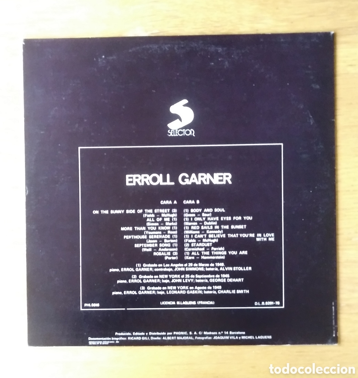 Discos de vinilo: ERROLL GARNER : &rdquo;ERROLL GARNER&rdquo;. LP VINILO 1978 - JAZZ - SWING - Foto 2