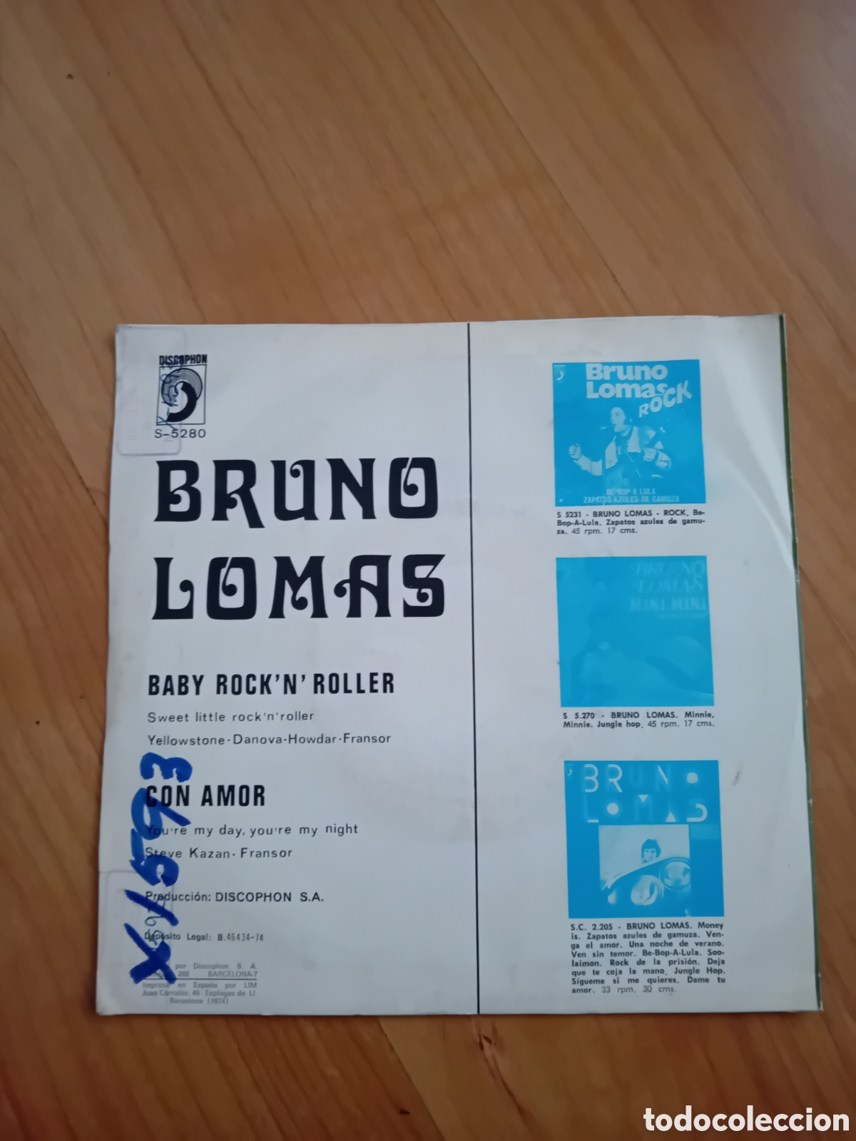 Discos de vinilo: BRUNO LOMAS. BABY ROCK N ROLLER. CON AMOR - Foto 2