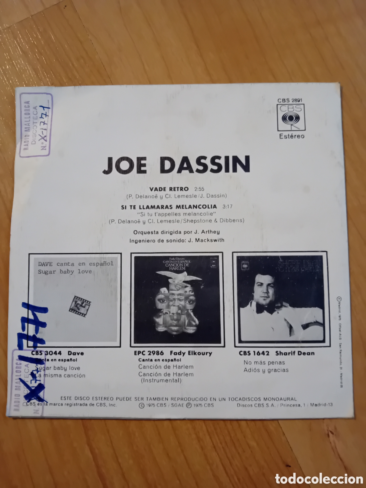 Discos de vinilo: JOE DASSIN. VADE RETRO. - Foto 2