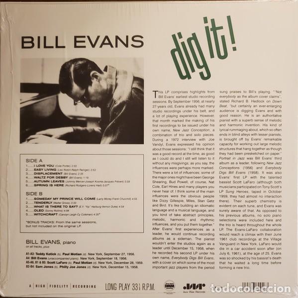 Discos de vinilo: Bill Evans &ndash; Dig It! lp - Foto 2
