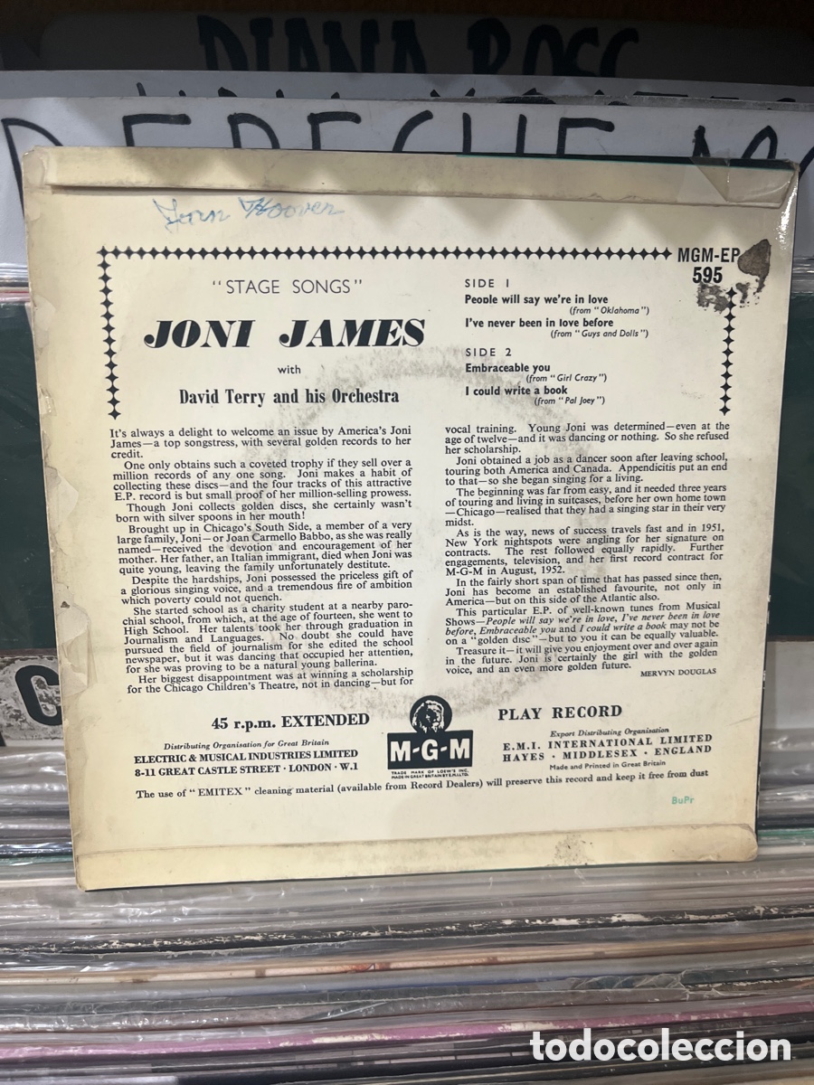 Discos de vinilo: stage songs joni james - Foto 2
