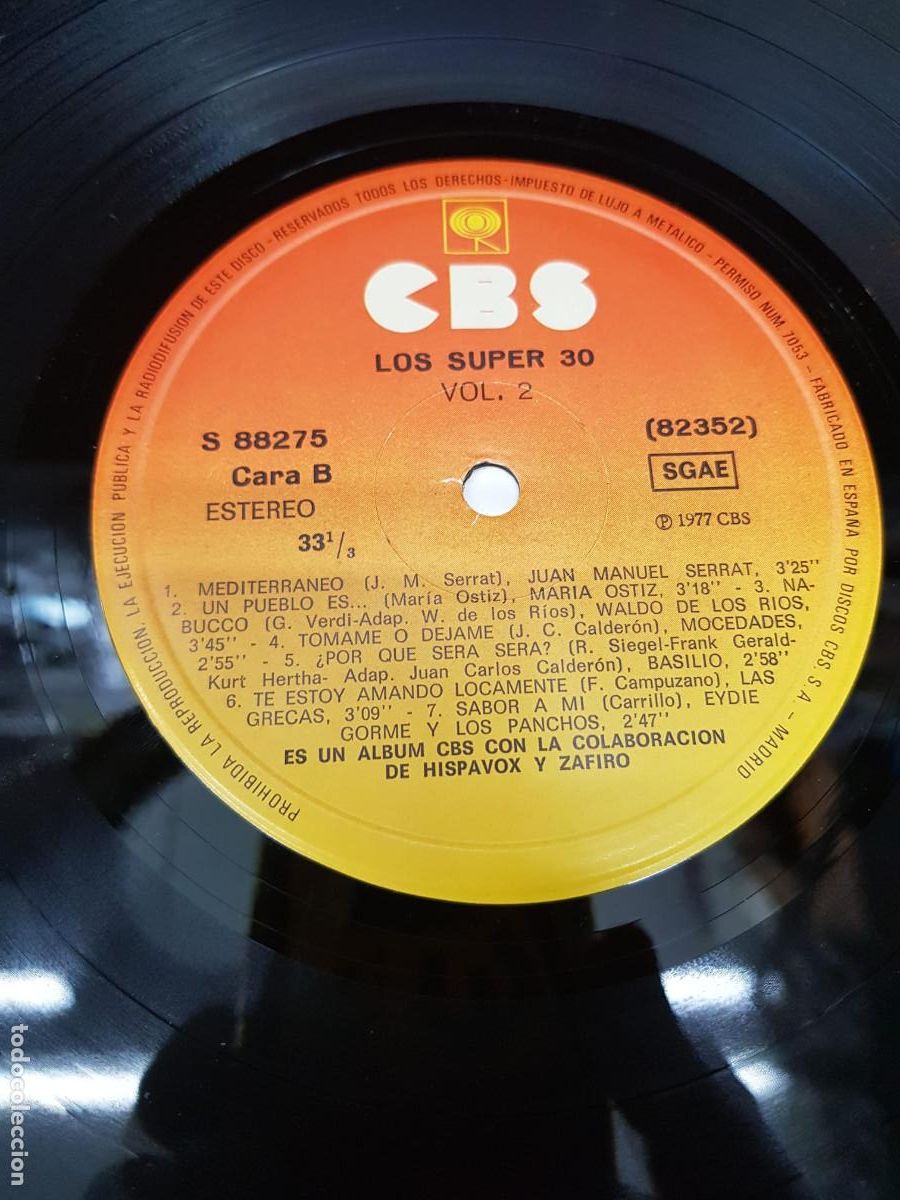 Discos de vinilo: LOS SUPER 30-VOLUMEN 2 - Foto 2
