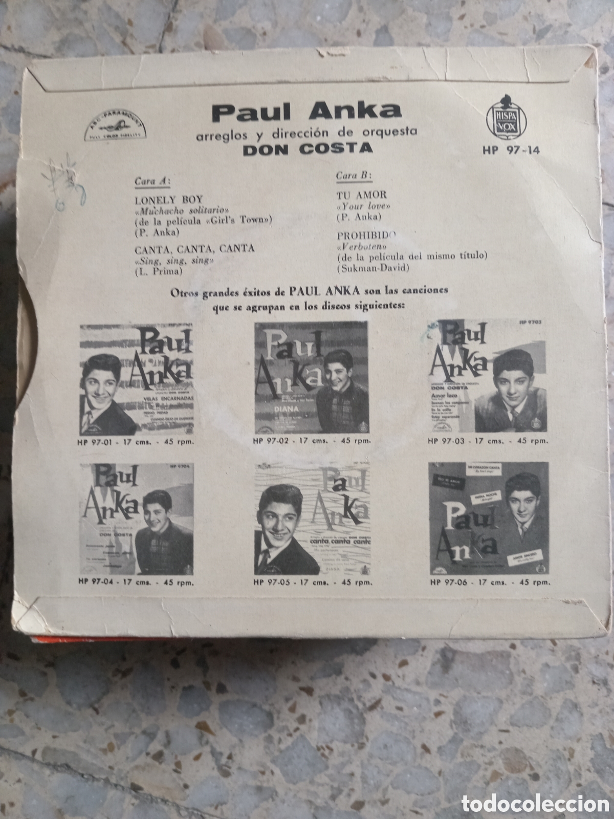 Discos de vinilo: EP PAUL ANKA LONELY BOY 1959 - Foto 2