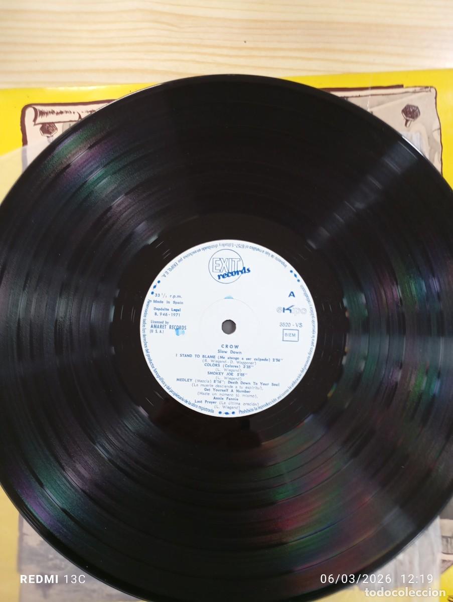Discos de vinilo: Crow &lrm;&ndash; Slow Down - Edicion Espa&ntilde;ola 1971 Exit Recods - Foto 10
