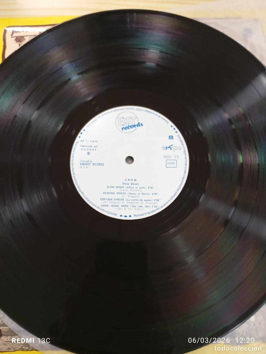 Discos de vinilo: Crow &lrm;&ndash; Slow Down - Edicion Espa&ntilde;ola 1971 Exit Recods - Foto 13