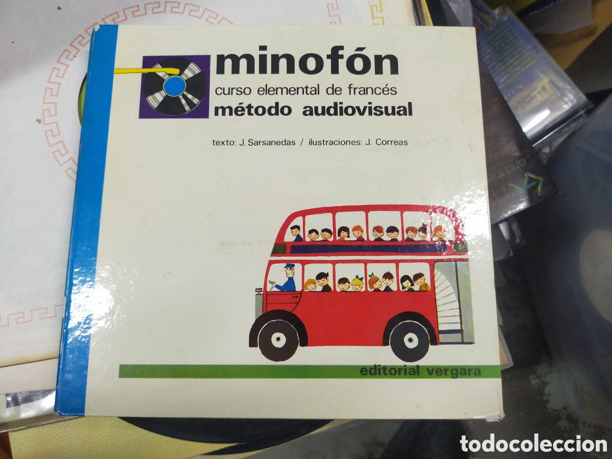 Discos de vinilo: Minofon curso elemental franc&eacute;s 5 singles sarsanedas 1970 - Foto 1