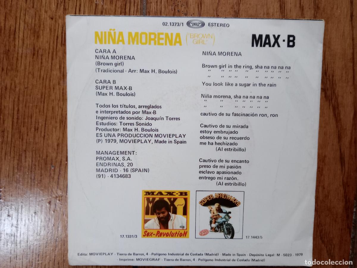 Discos de vinilo: Max- B - ni&ntilde;a morena + super Max-B - Foto 2