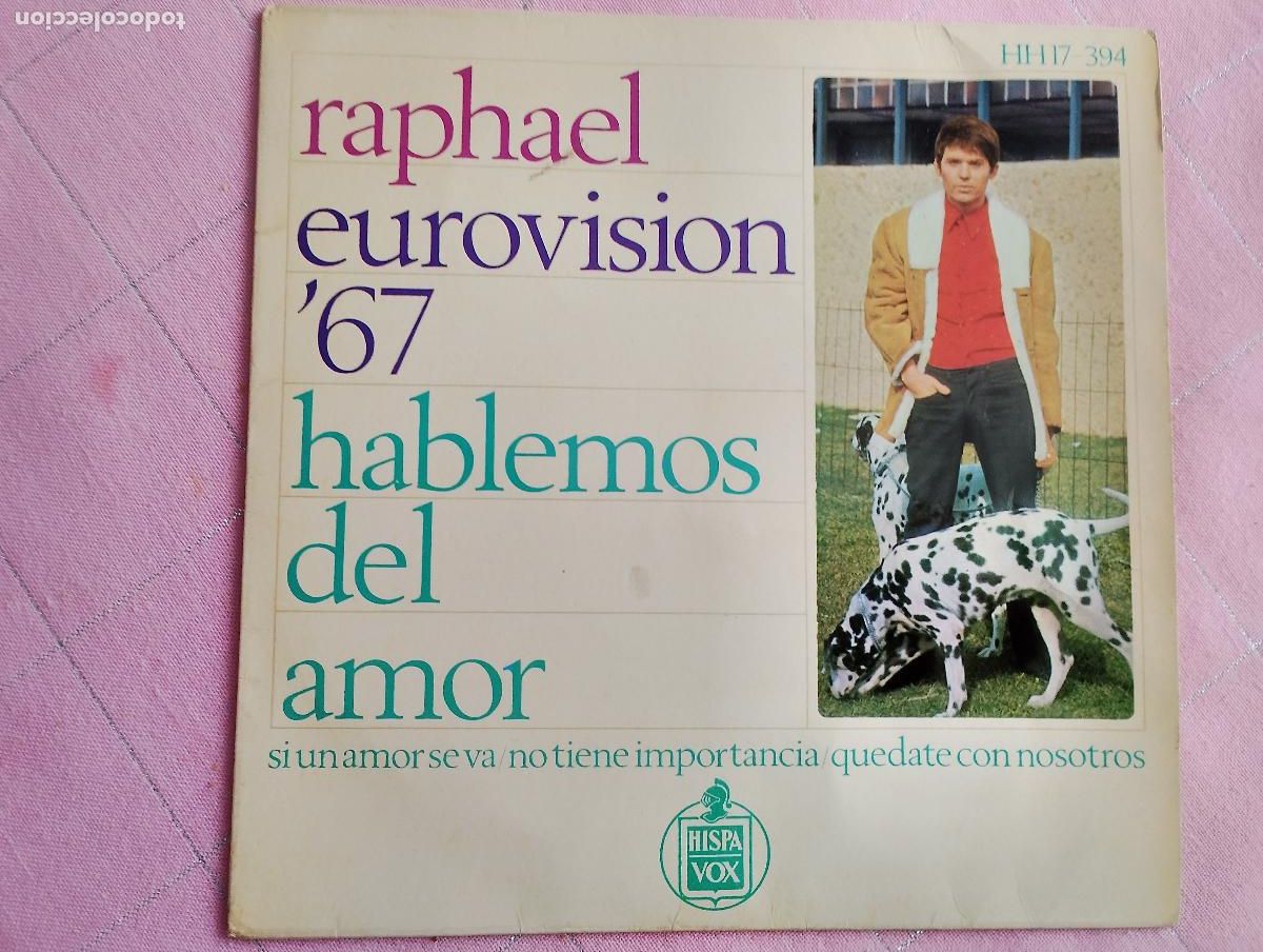 Discos de vinilo: Raphael &ndash; Eurovision 67 - Hablemos Del Amor, 1967 - Foto 2