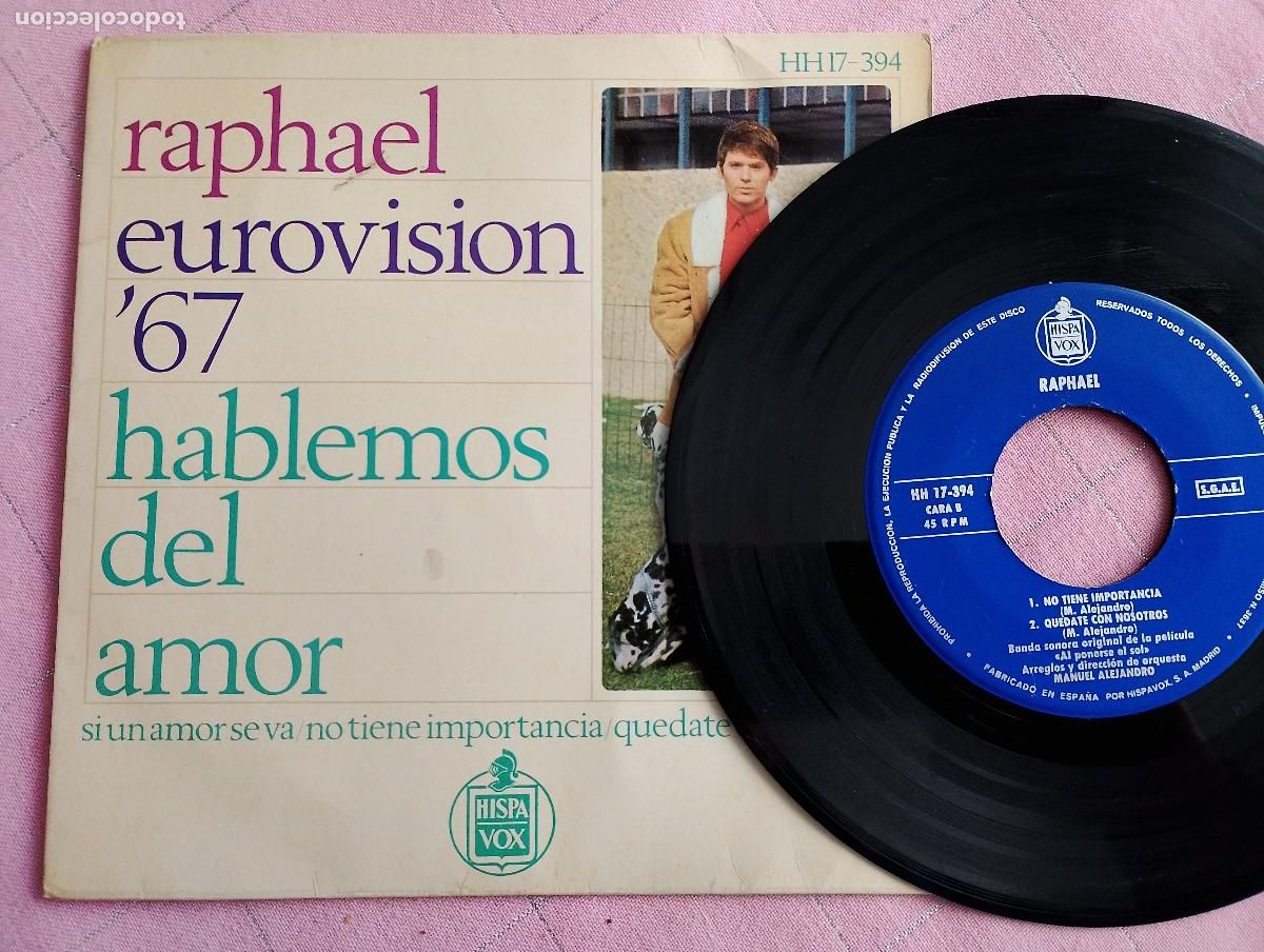 Discos de vinilo: Raphael &ndash; Eurovision 67 - Hablemos Del Amor, 1967 - Foto 4