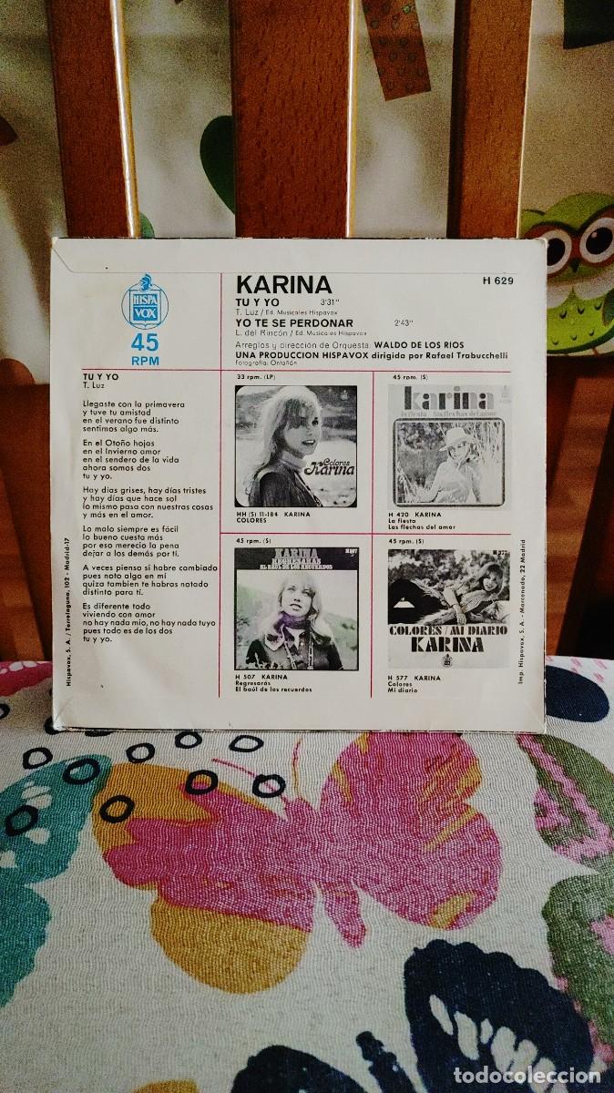 Discos de vinilo: KARINA-SINGLE TU Y YO - Foto 2