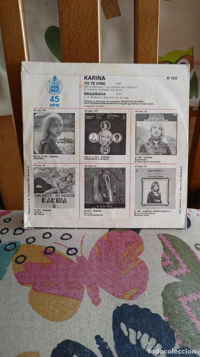 Discos de vinilo: KARINA-SINGLE YO TE DIRE - Foto 2
