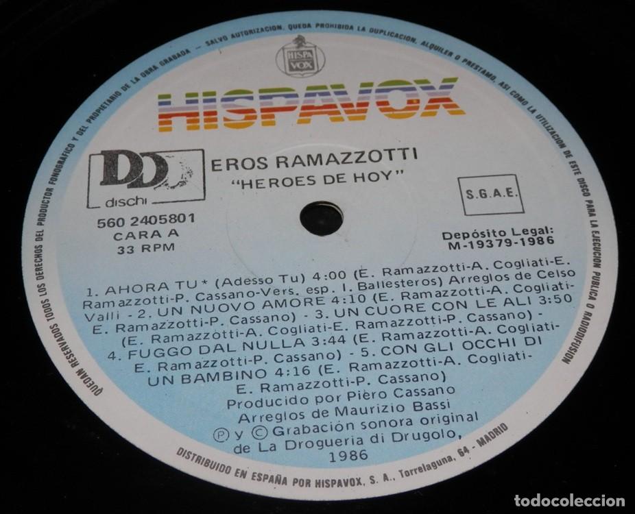 Discos de vinilo: DISCO LP DE VINILO DE EROS RAMAZZOTTI - Foto 3