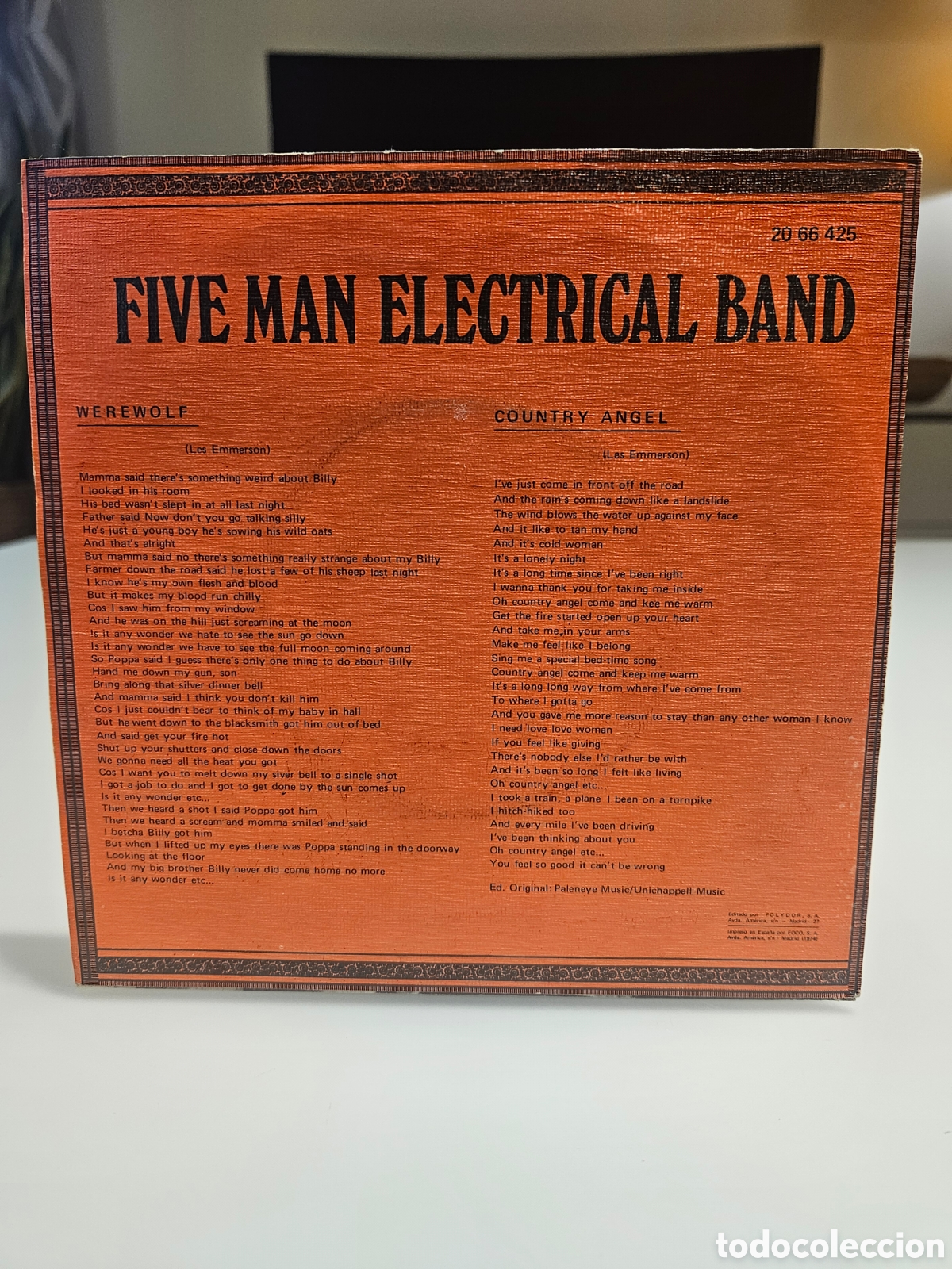 Discos de vinilo: VINILO FIVE MAN ELECTRICAL BAND 1974 - Foto 2
