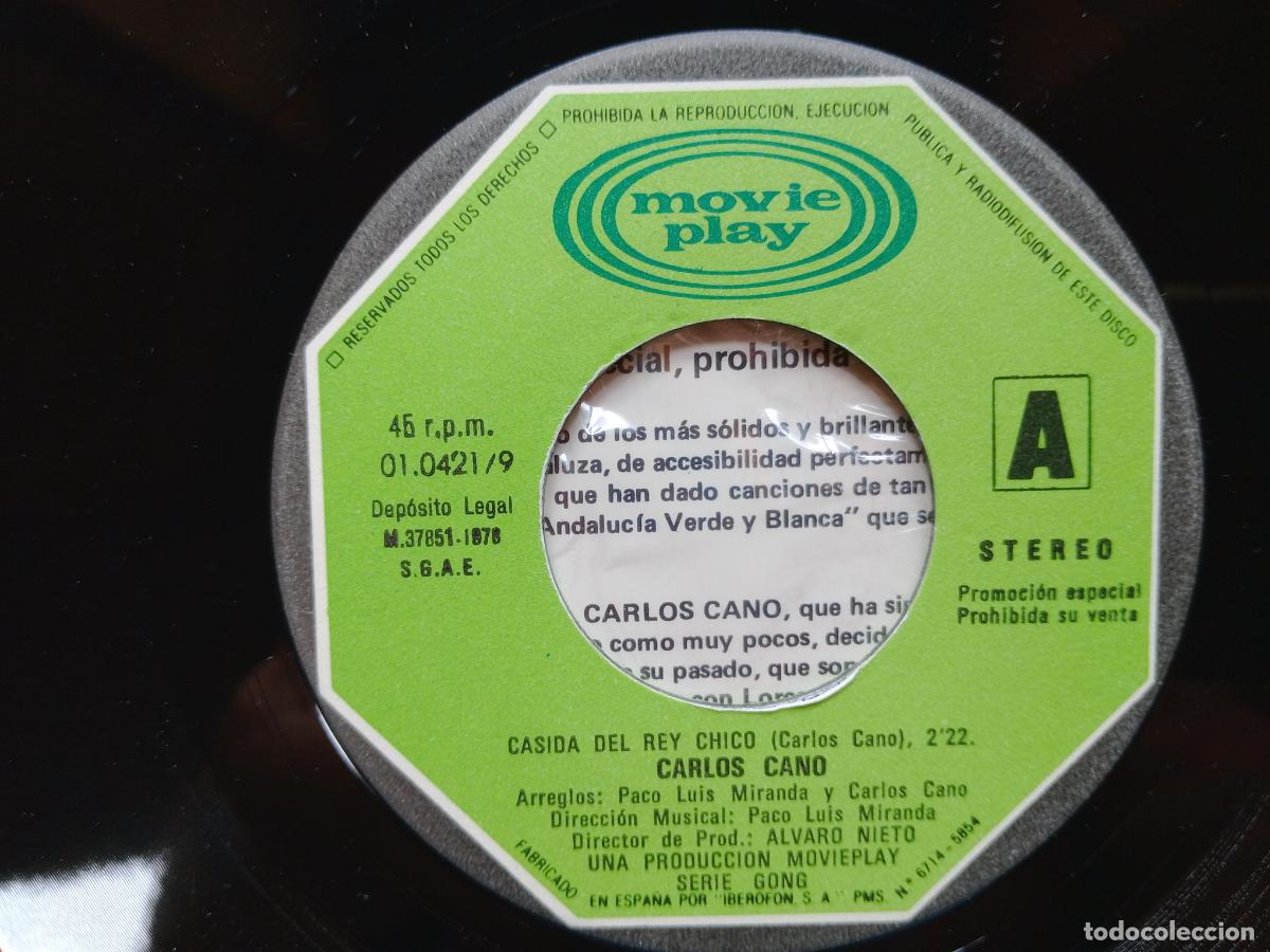 Discos de vinilo: Carlos Cano - Casida del rey chico + en Granada - Foto 3