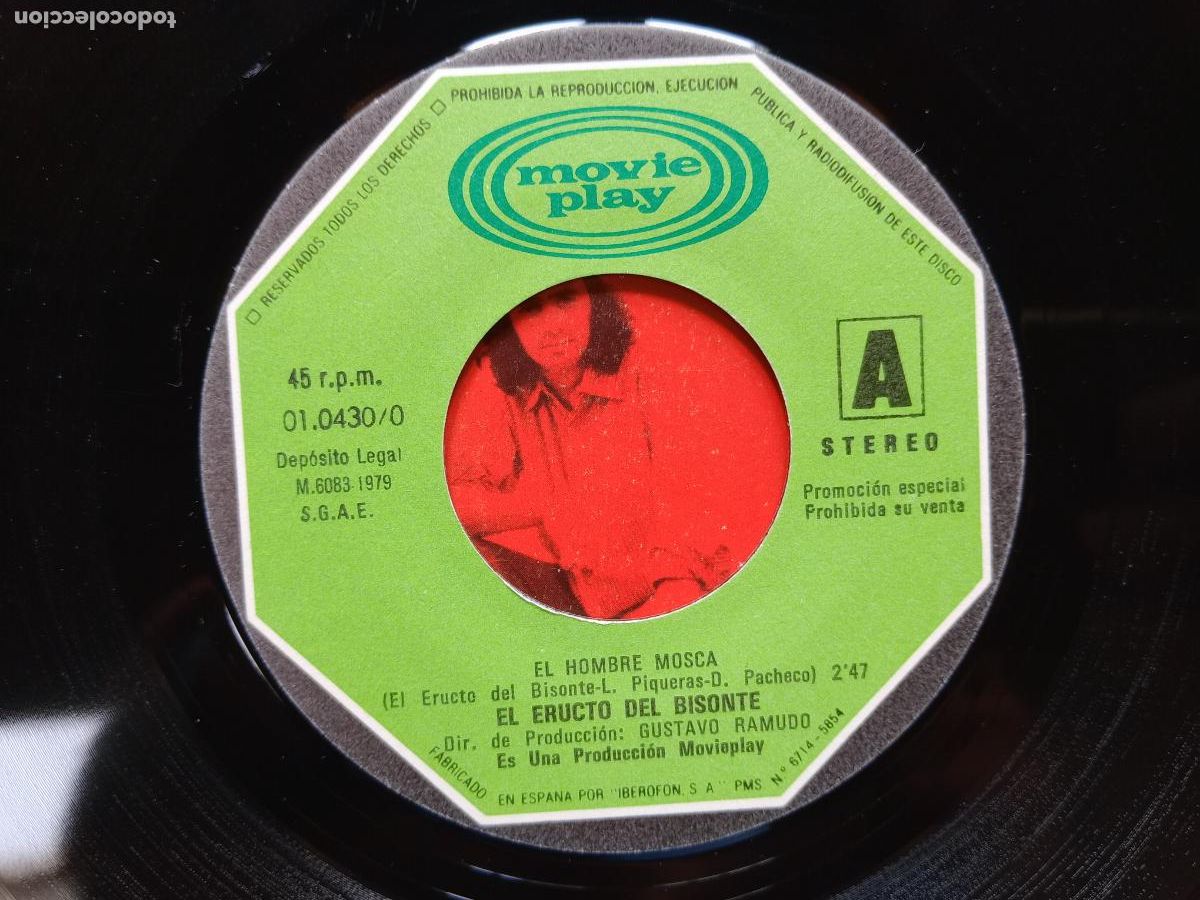 Discos de vinilo: El eructo del bisonte - el hombre mosca + labios de tu cara azul - Foto 3