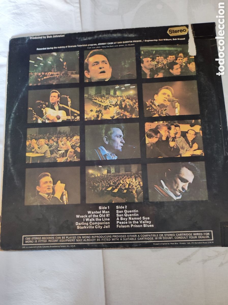 Discos de vinilo: JOHNNY CASH - AT SAN QUENTIN - Foto 2