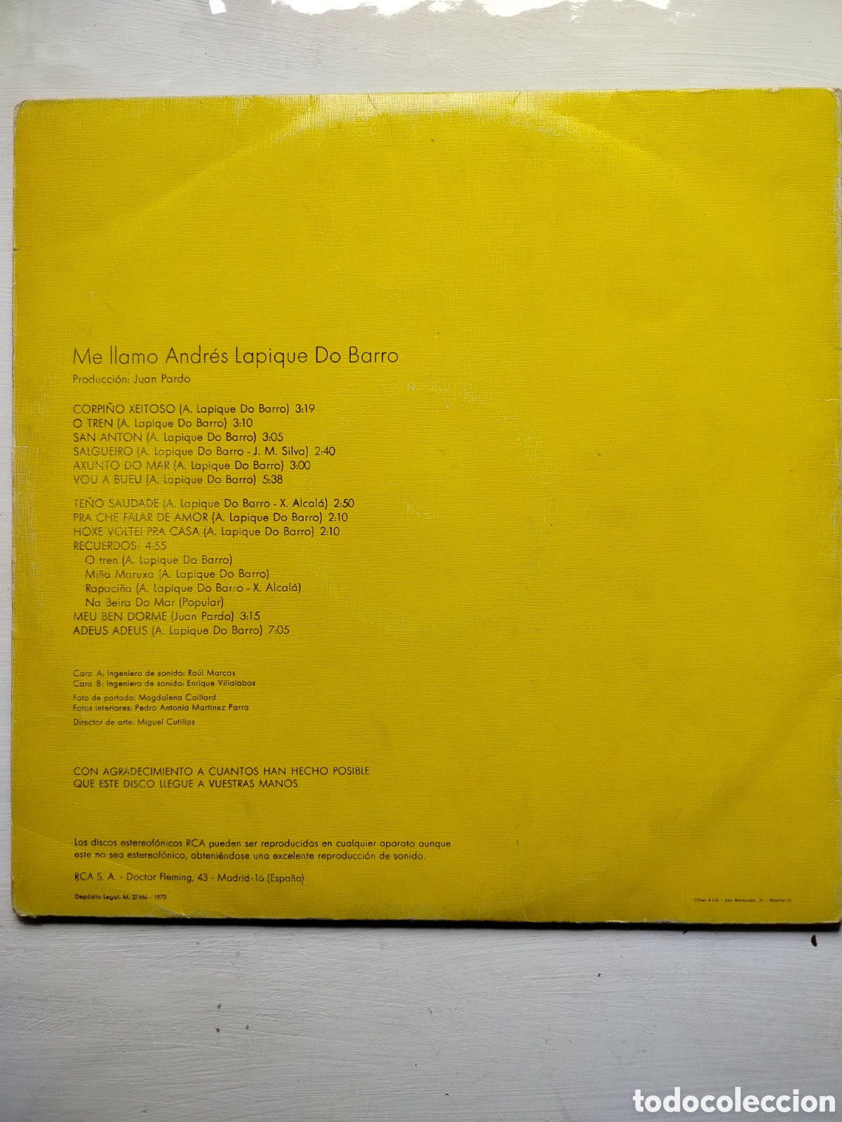 Discos de vinilo: Andres Do Barro LP.. - Foto 2