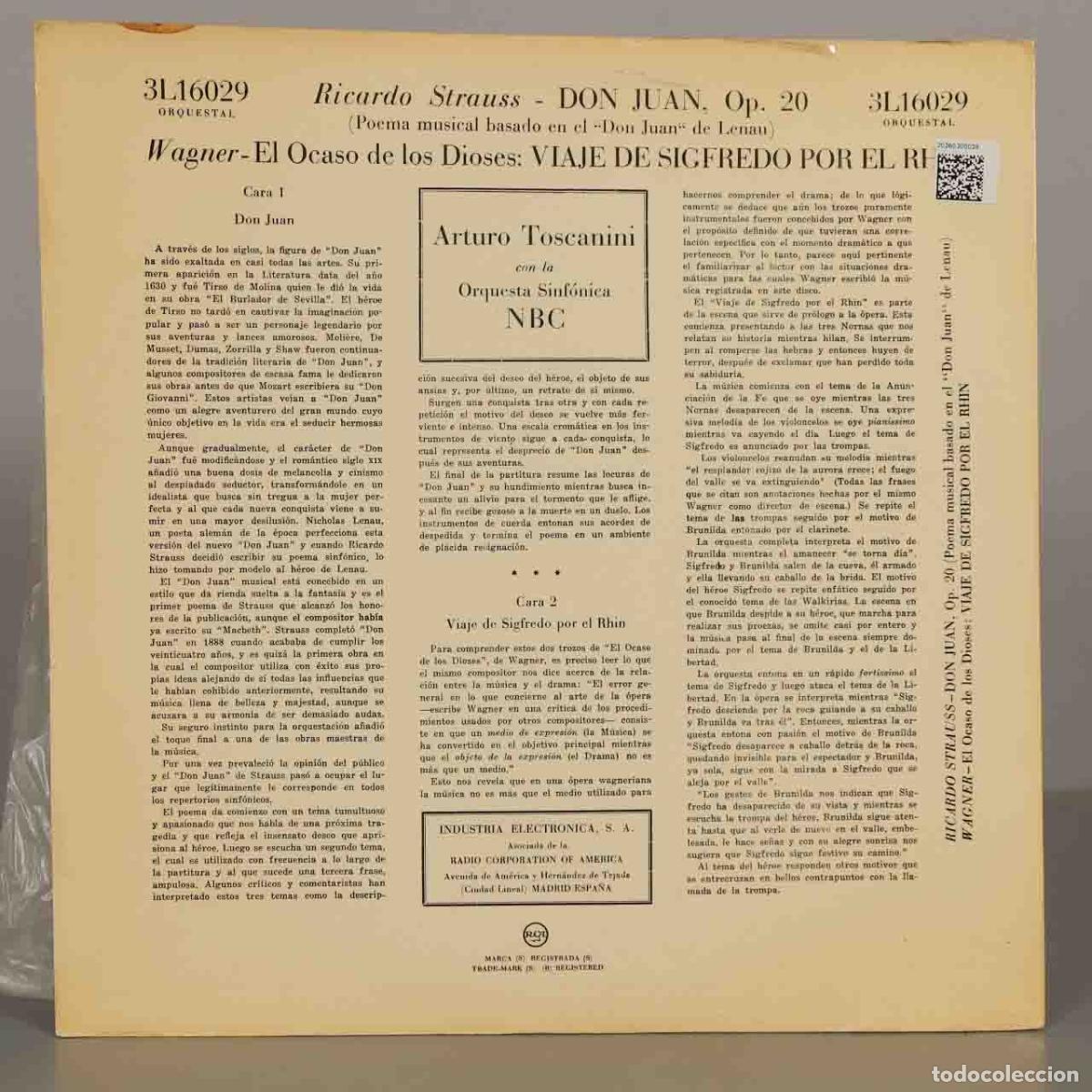 Discos de vinilo: LP. Wagner &ndash; Don Juan . Toscanini - Foto 2