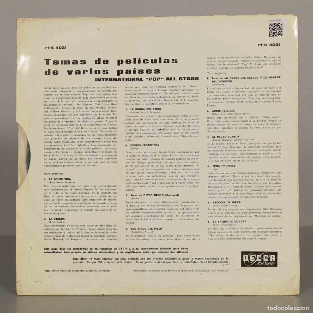 Discos de vinilo: LP. Temas de Pel&iacute;culas Varios Paises - Foto 2