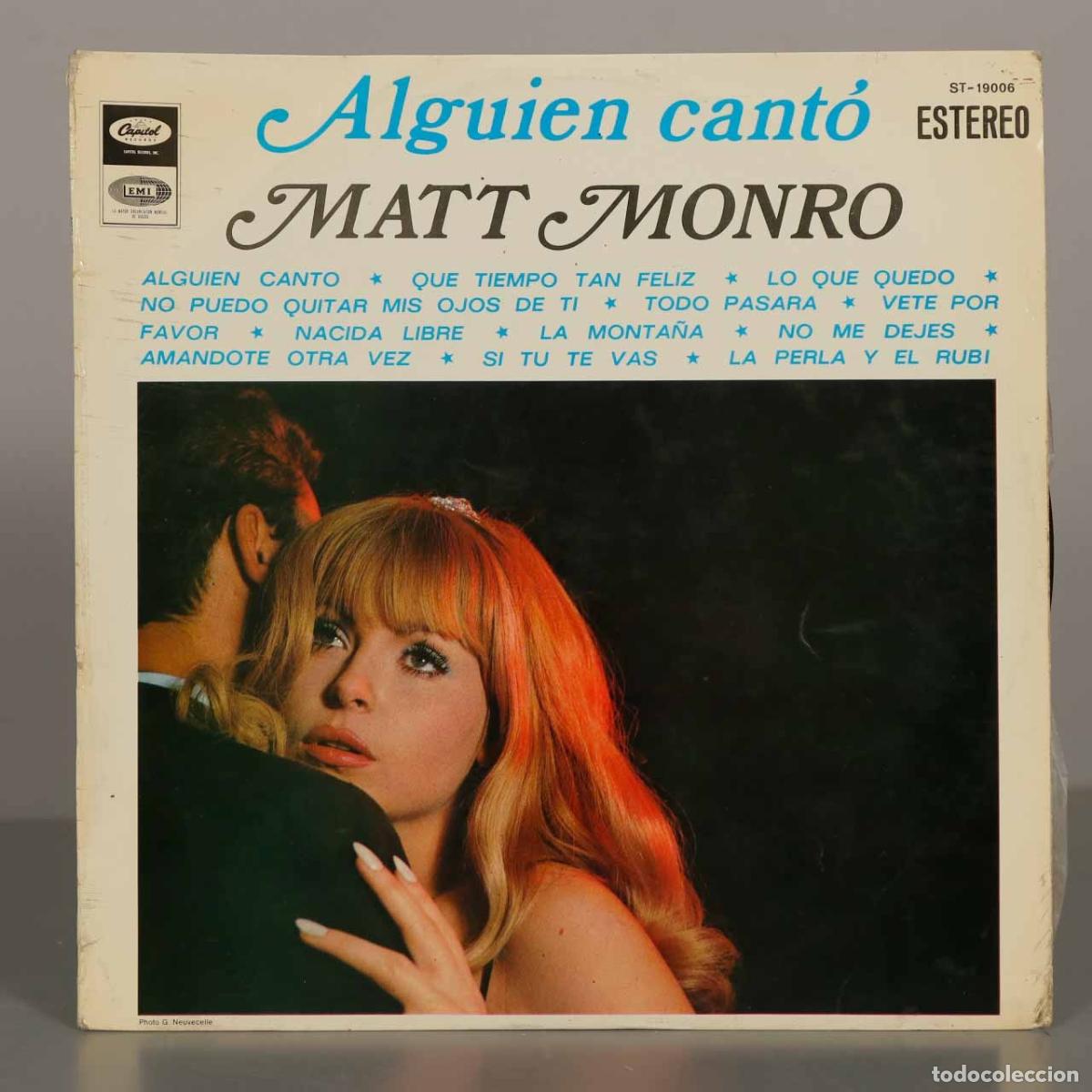 Discos de vinilo: LP. Matt Monro &ndash; Alguien Cant&oacute; - Foto 1