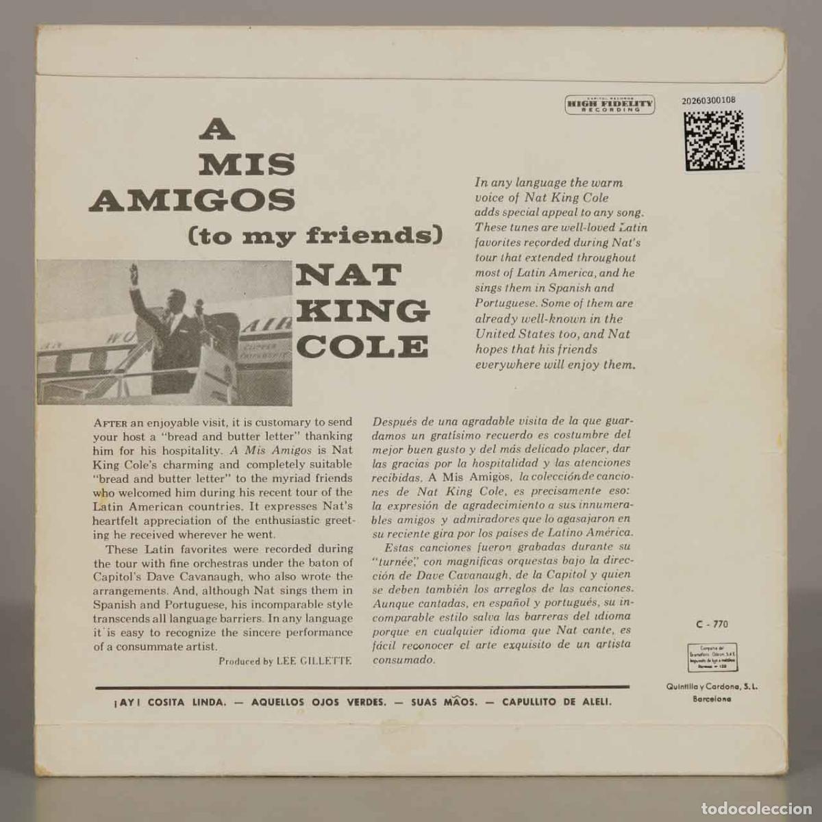 Discos de vinilo: EP. Nat King Cole &ndash; A Mis Amigos - Foto 2