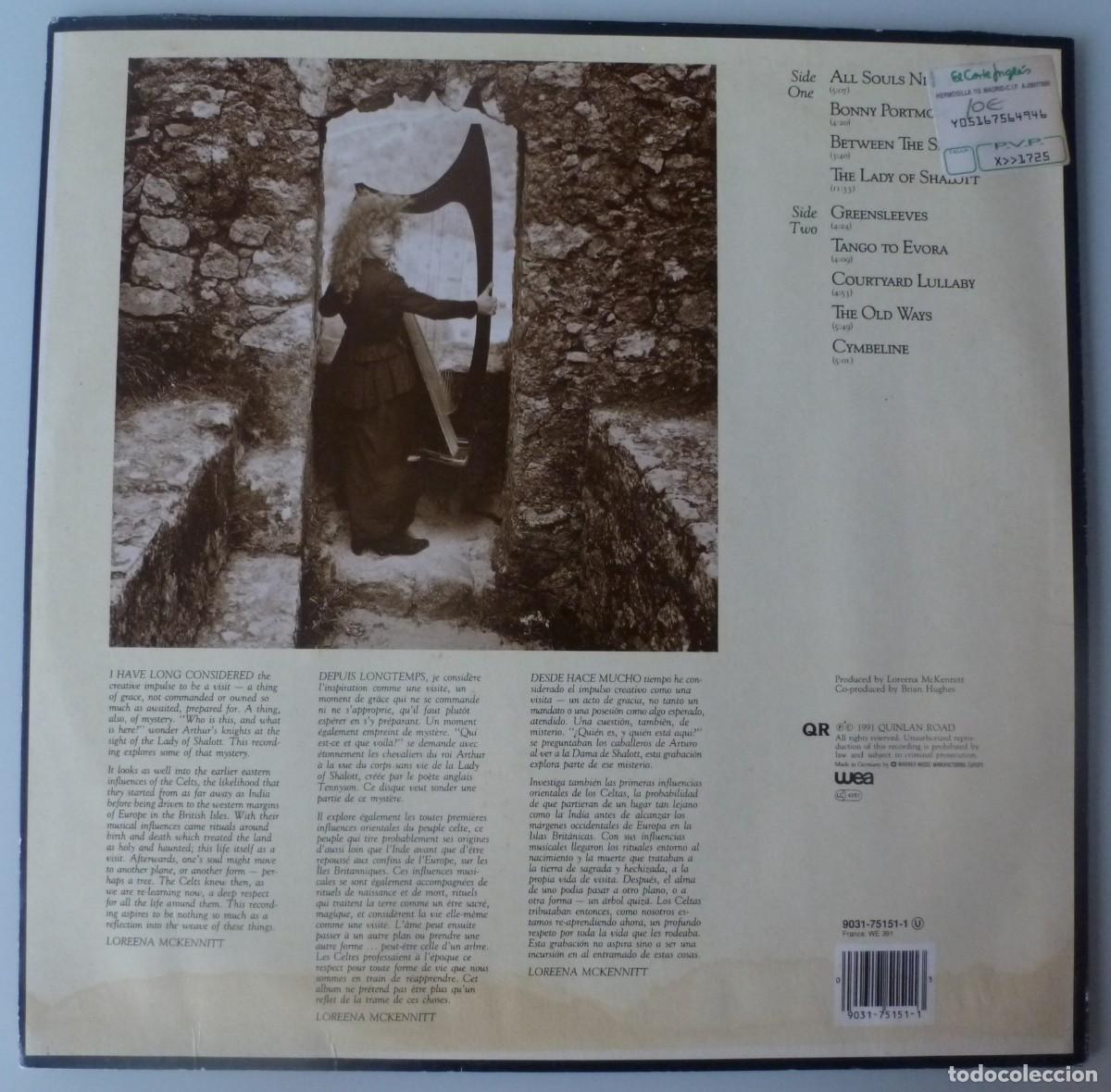 Discos de vinilo: LOREENA MCKENNITT - THE VISIT (LP WEA 1991) - Foto 2