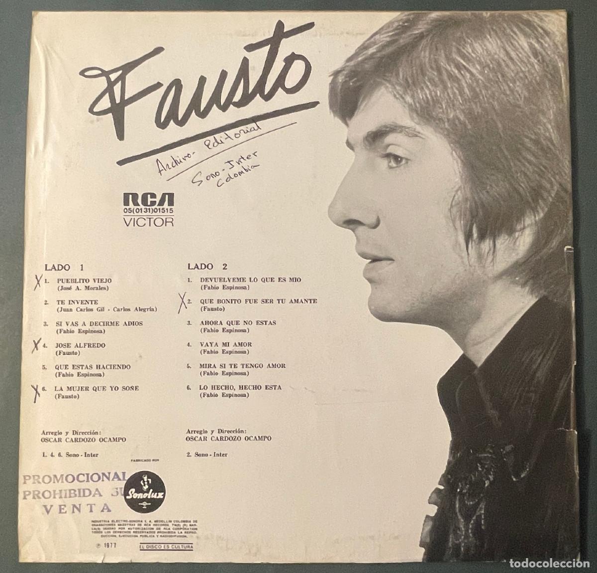Discos de vinilo: FAUSTO / FAUSTO (LP RCA 1977) COLOMBIA - Foto 2
