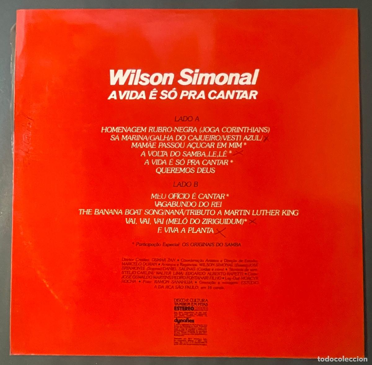 Discos de vinilo: WILSON SIMONAL / A VIDA E SO PRA CANTAR (LP RCA 1977) BRASIL - Foto 2