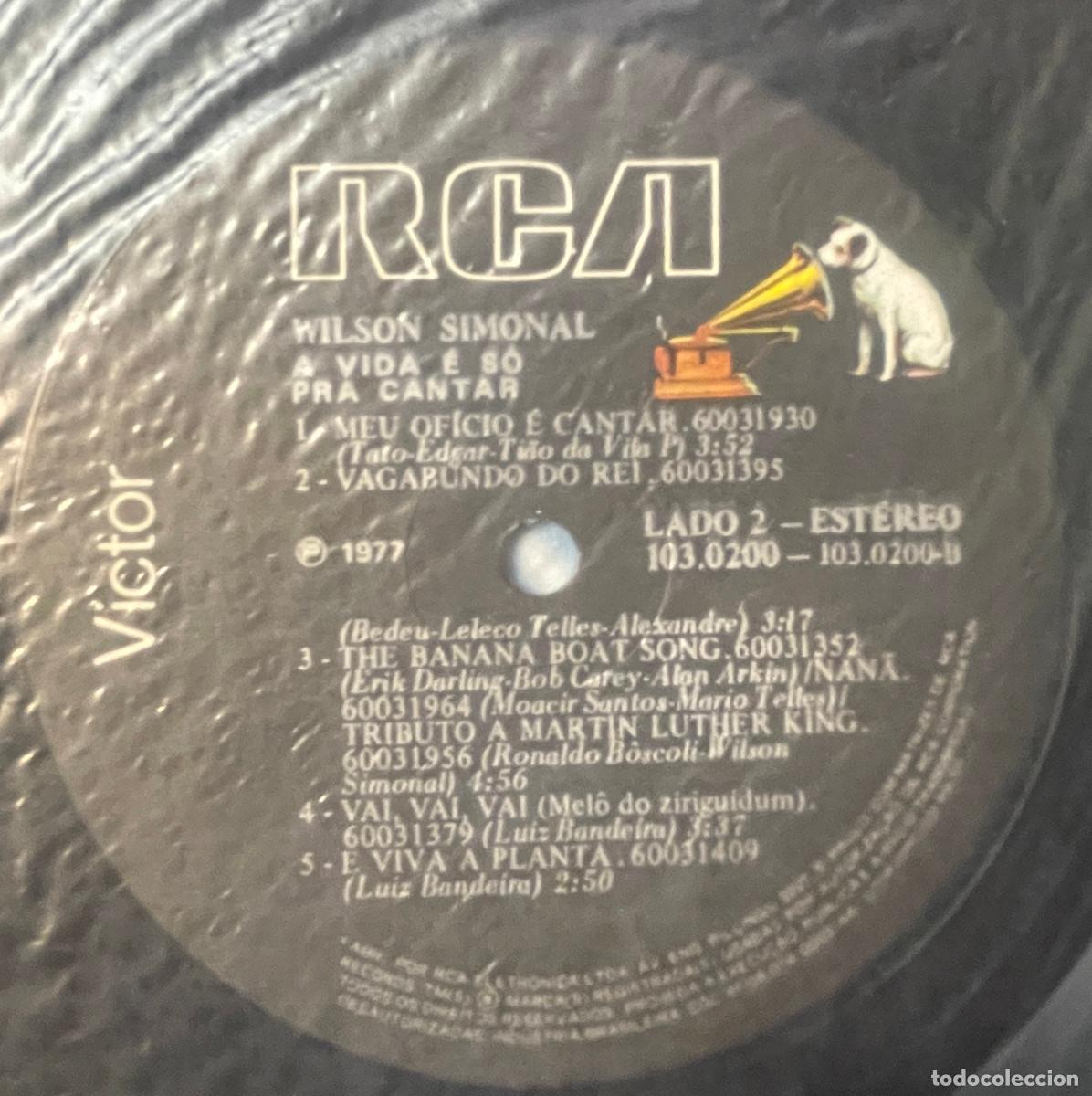 Discos de vinilo: WILSON SIMONAL / A VIDA E SO PRA CANTAR (LP RCA 1977) BRASIL - Foto 3
