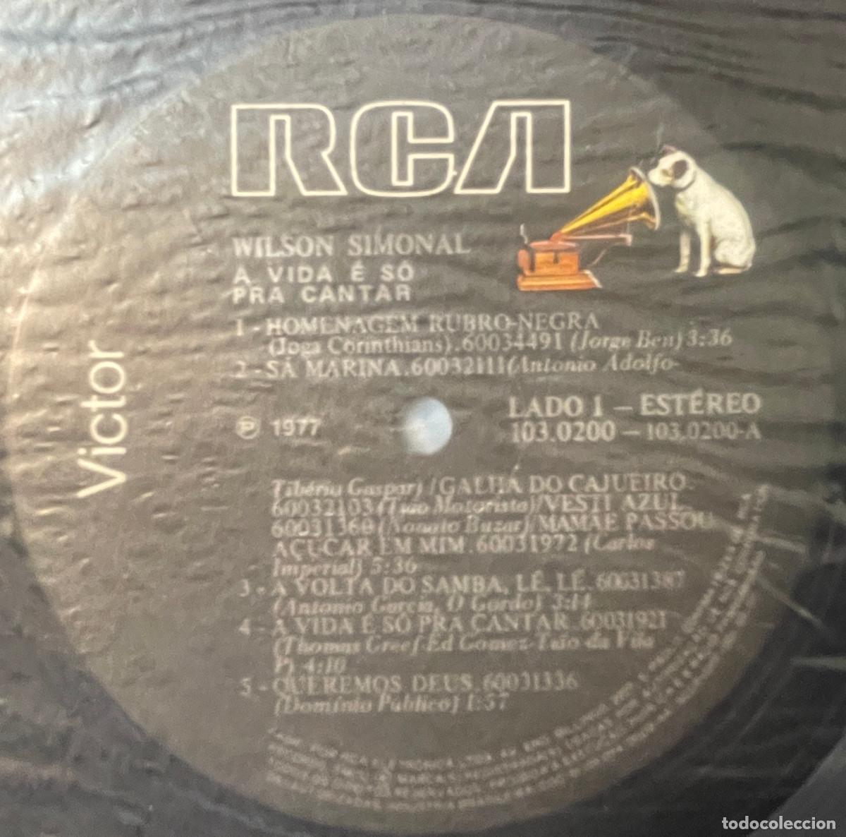 Discos de vinilo: WILSON SIMONAL / A VIDA E SO PRA CANTAR (LP RCA 1977) BRASIL - Foto 4