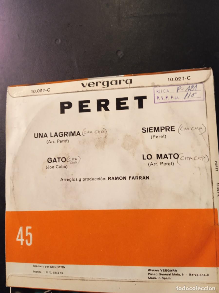 Discos de vinilo: PERET- UNA L&Aacute;GRIMA. EP - Foto 2