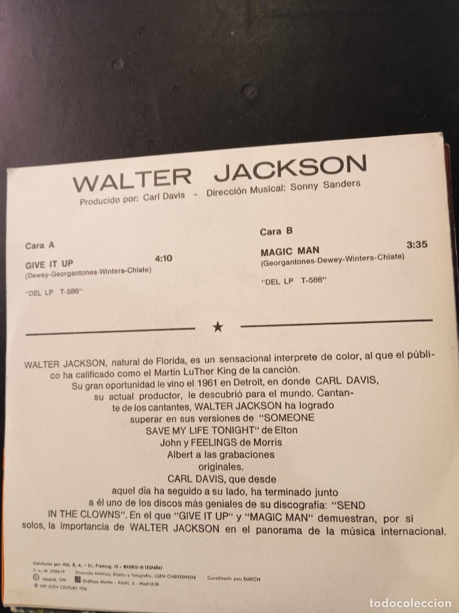 Discos de vinilo: WALTER JACKSON- GIVE IT UP. SINGLE MINT - Foto 2