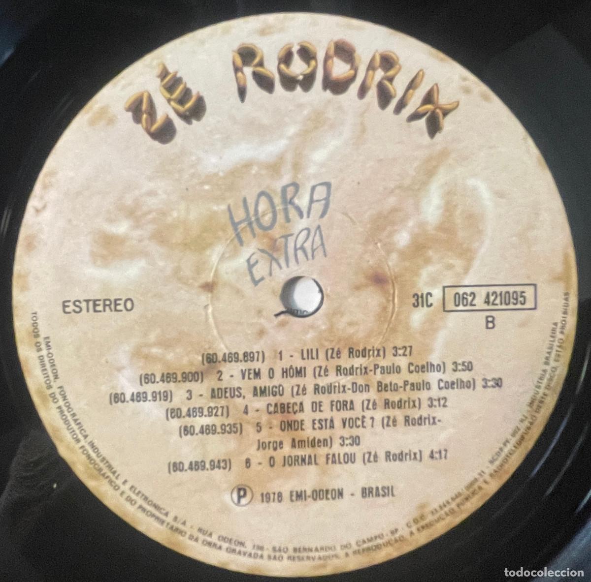 Discos de vinilo: ZE RODRIX / HORA EXTRA (LP EMI ODEON 1978) BRASIL - Foto 5