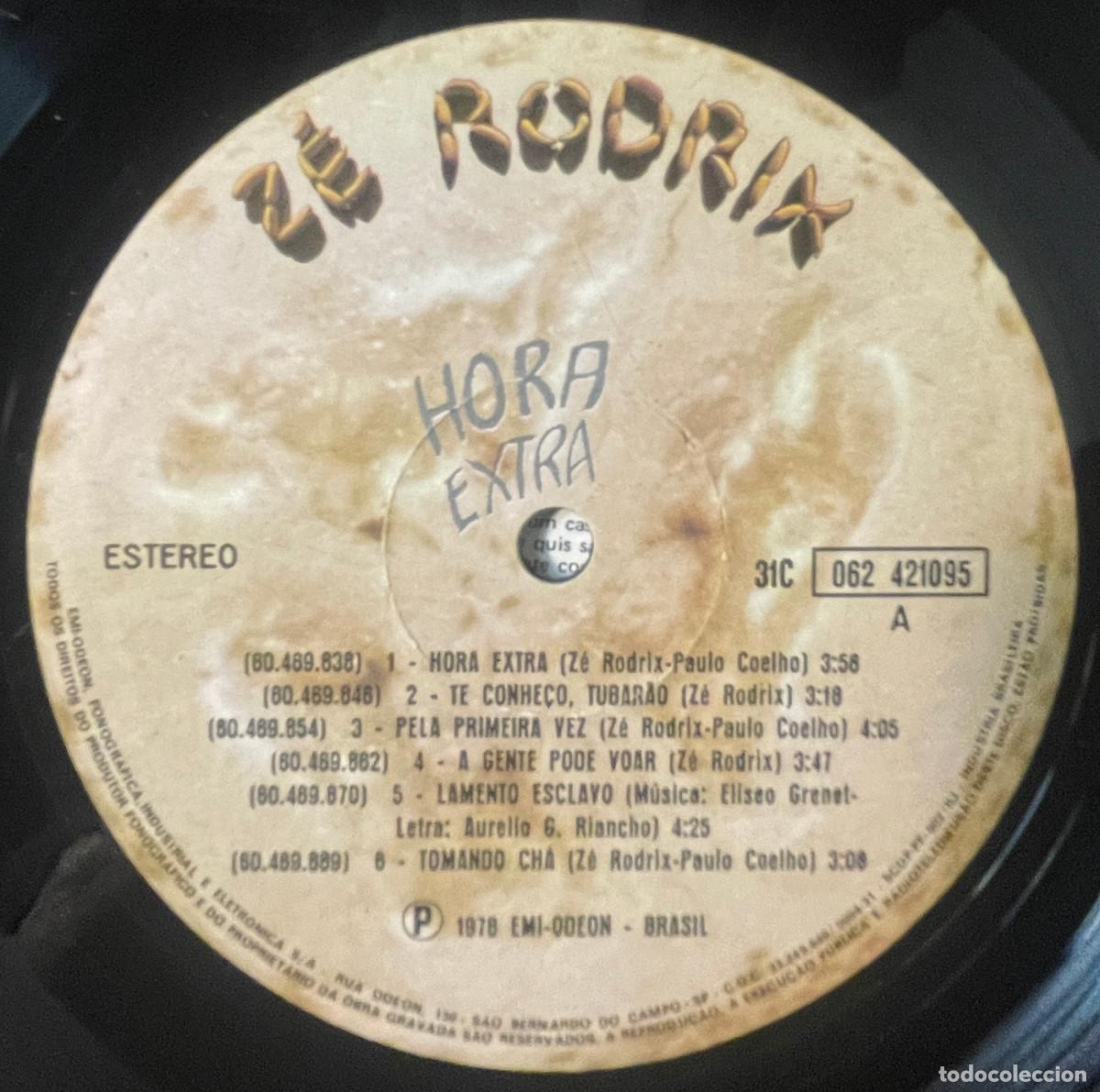 Discos de vinilo: ZE RODRIX / HORA EXTRA (LP EMI ODEON 1978) BRASIL - Foto 6