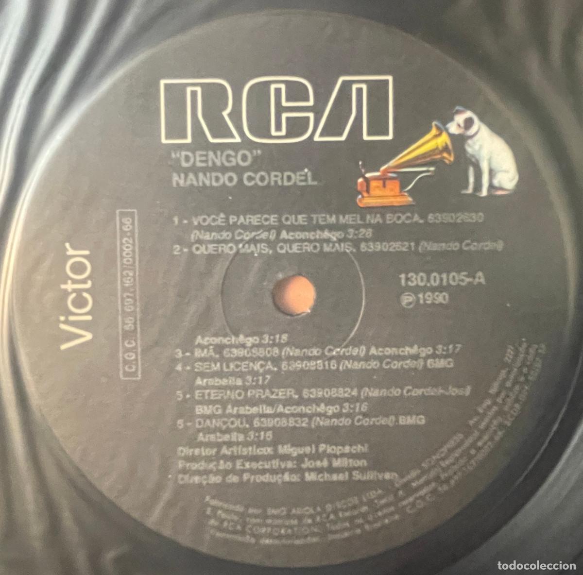 Discos de vinilo: NANDO CORDEL / DENGO (LP RCA 1990) BRASIL - Foto 5