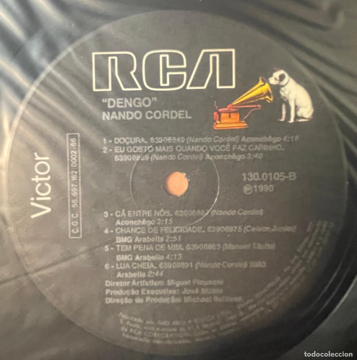 Discos de vinilo: NANDO CORDEL / DENGO (LP RCA 1990) BRASIL - Foto 6