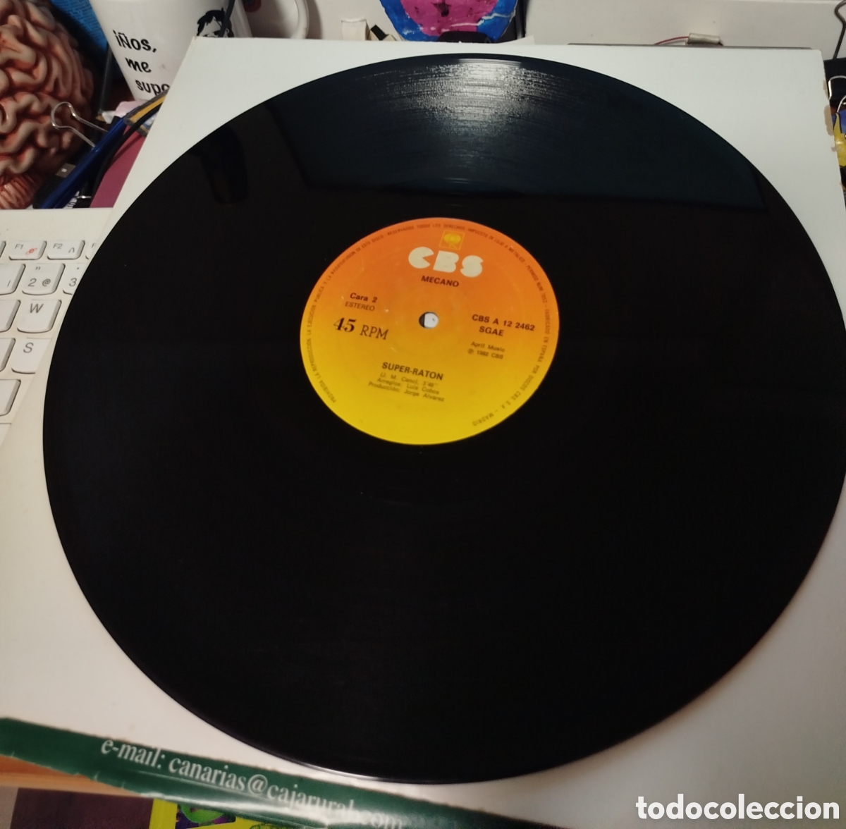 Discos de vinilo: Mecano - Maquillaje/ Super rat&oacute;n. SOLO DISCO - Foto 2