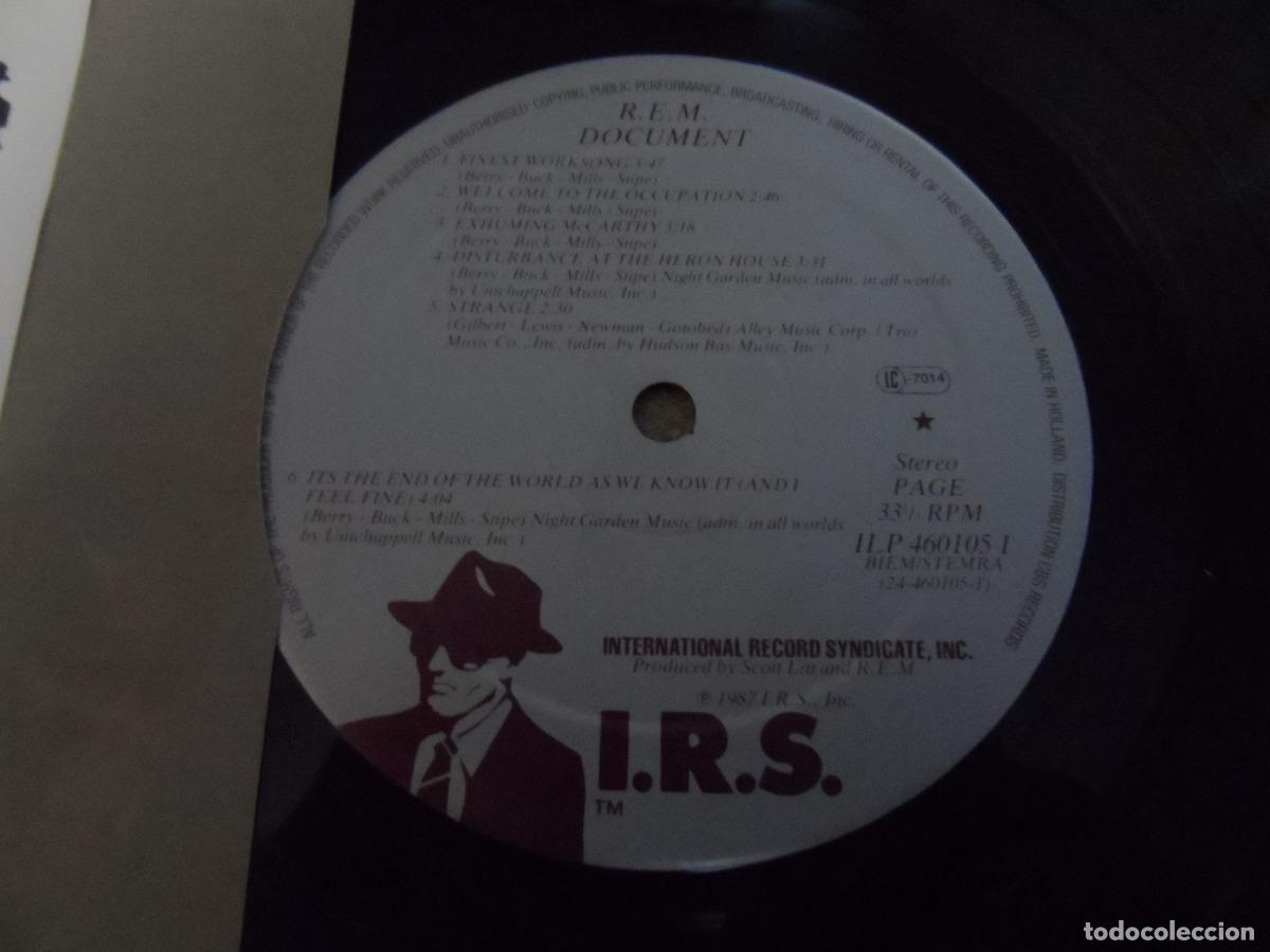 Discos de vinilo: R.E.M. - DOCUMENT (HOLLAND 1987) - Foto 3