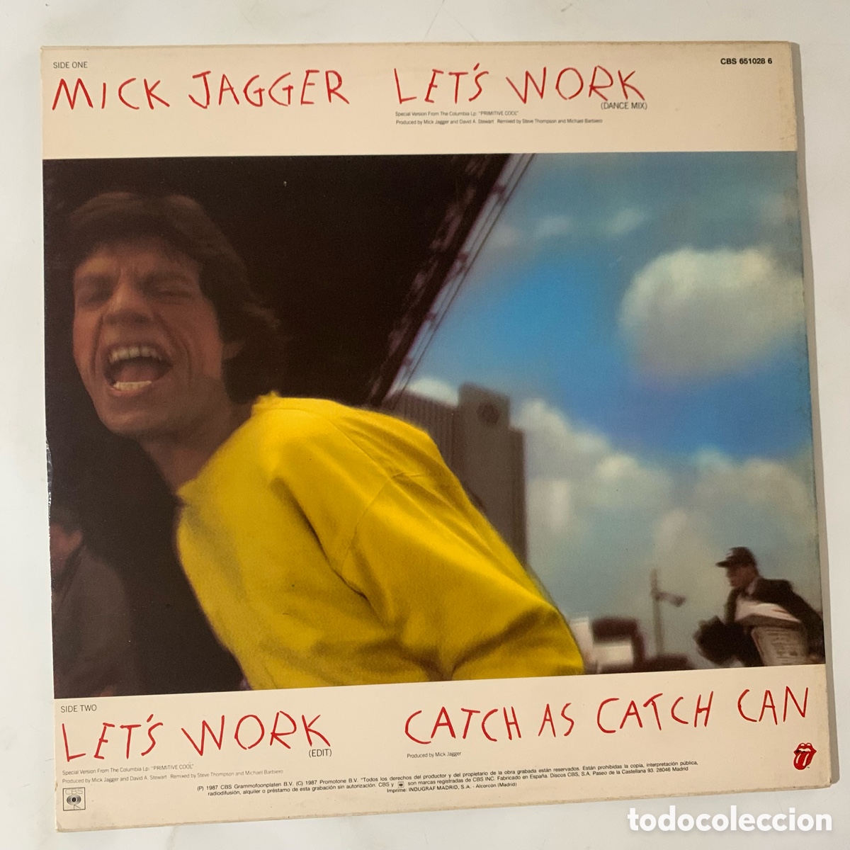 Discos de vinilo: maxi 12 Mick Jagger &lrm;&ndash; Lets Work edicion espa&ntilde;ola de 1987 - Foto 2
