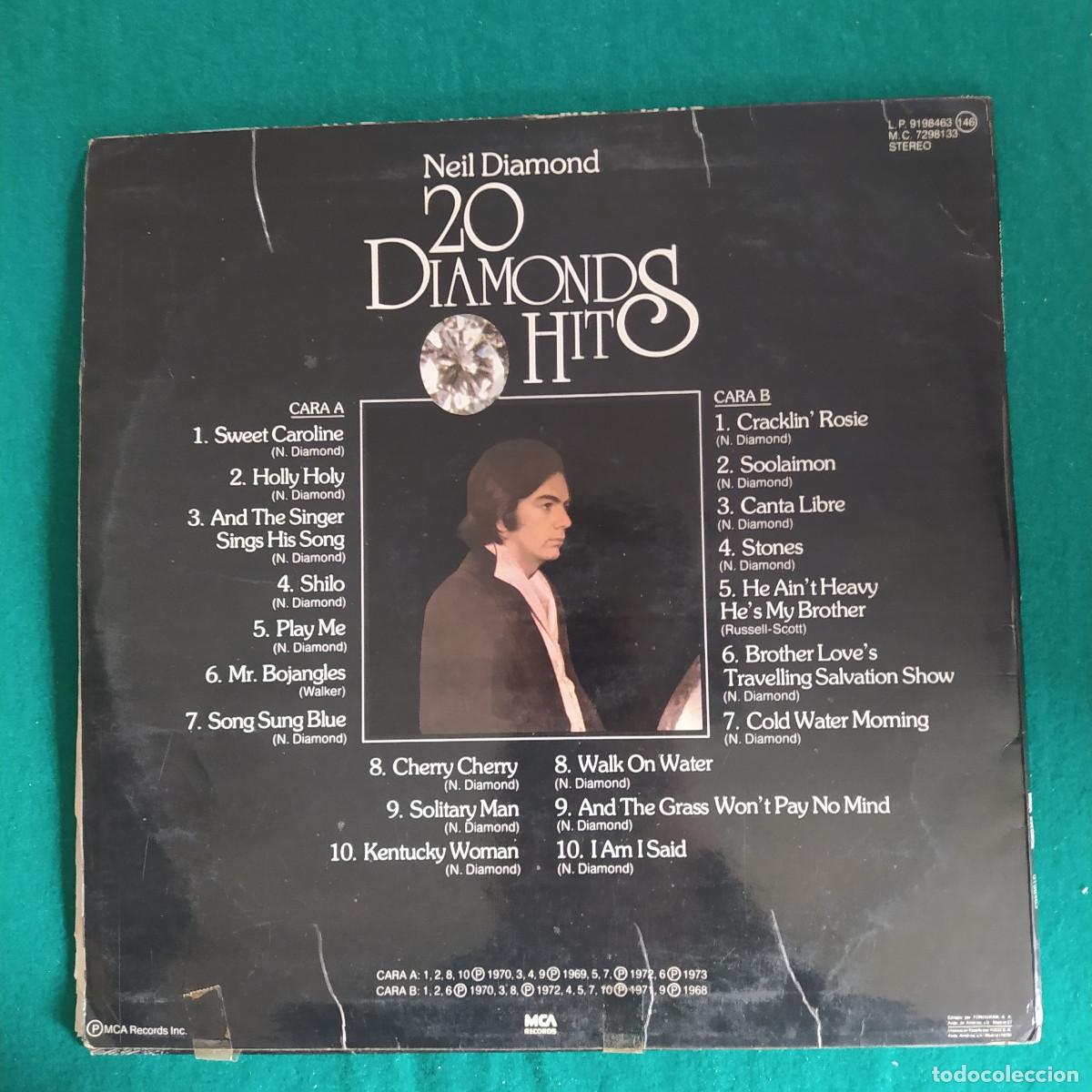 Discos de vinilo: Neil Diamond &ndash; 20 Diamonds Hits - Foto 2