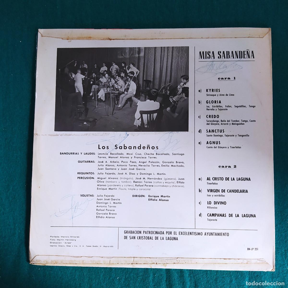 Discos de vinilo: Los Sabande&ntilde;os &ndash; Misa Sabande&ntilde;a - Foto 2
