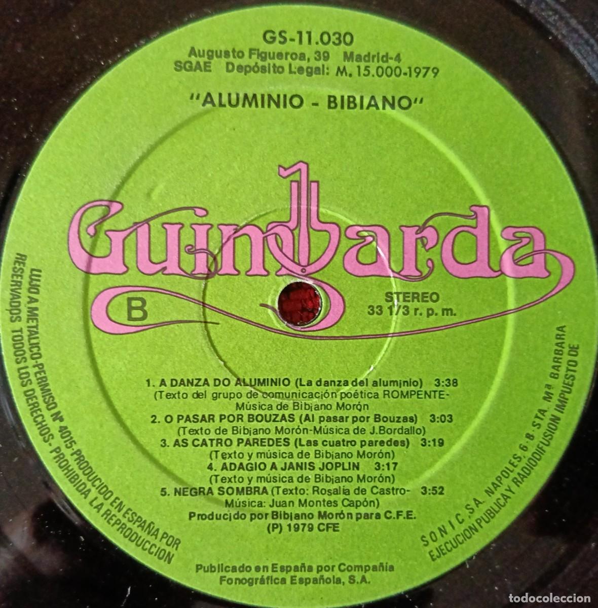 Discos de vinilo: BIBIANO ** Aluminio ** VINILO LP 1979 - Foto 4