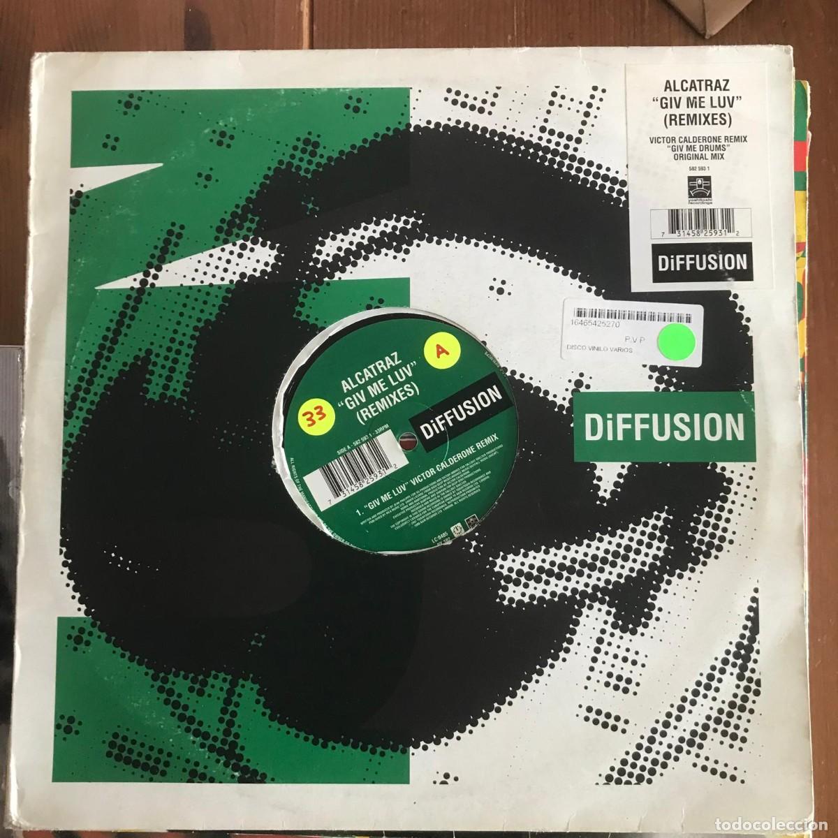 Discos de vinilo: ALCATRAZ - GIV ME LUV (REMIXES) - 12&rdquo; MAXISINGLE DIFFUSION 1998 - Foto 1