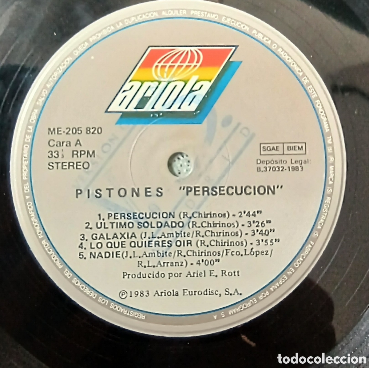 Discos de vinilo: PISTONES- Persecusion // ESPA&Ntilde;A 1983. Vg+ - Foto 2