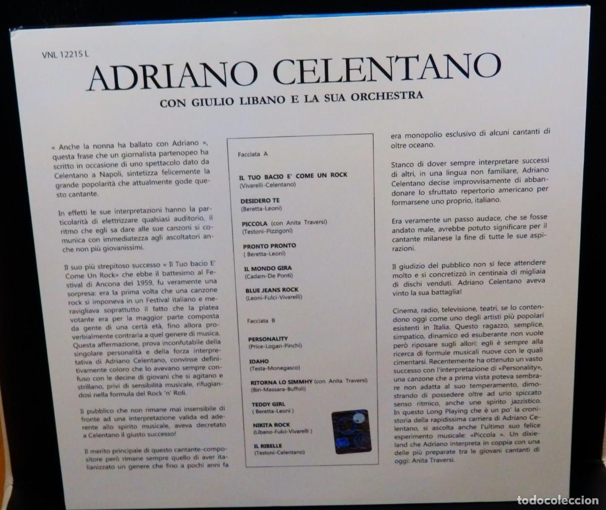 Discos de vinilo: Adriano Celentano Con Giulio Libano E La Sua Orchestra * LP Vinilo * E Come Un Rock * A estrenar - Foto 5