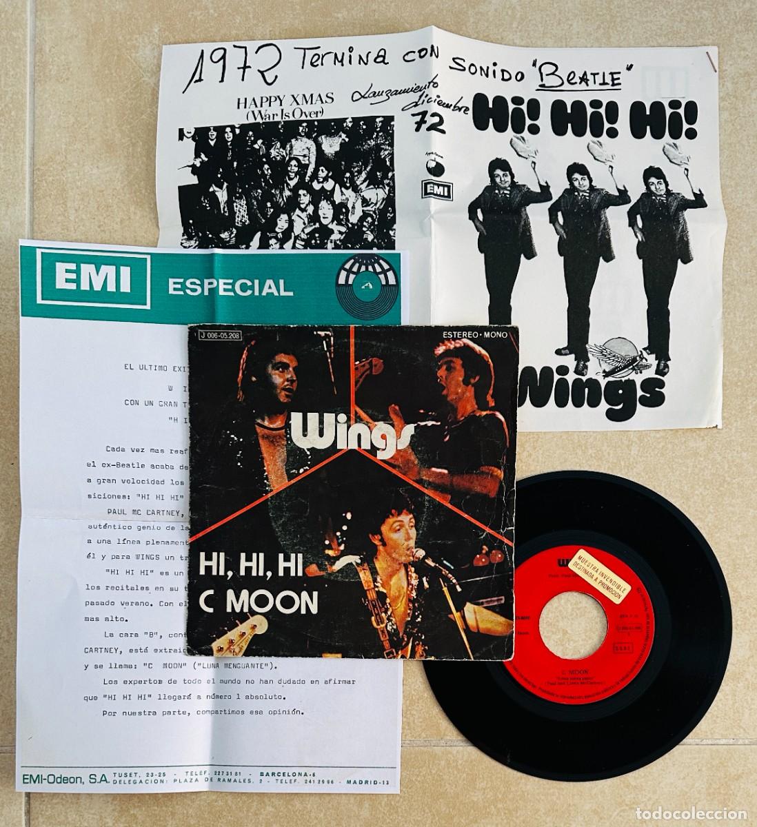 Discos de vinilo: THE BEATLES WINGS MCCARTNEY SINGLE PROMO + 2 INSERTS RARO - Foto 1