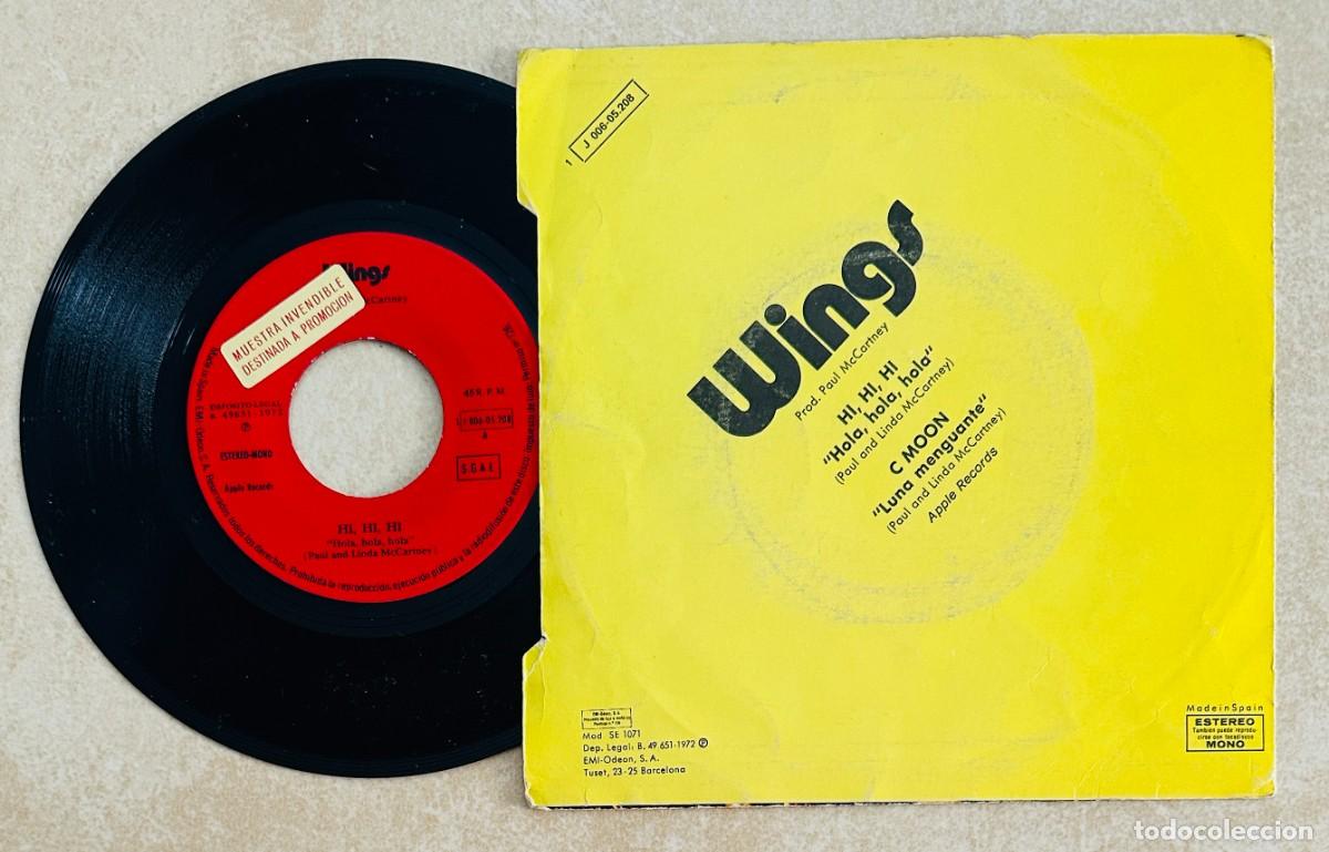 Discos de vinilo: THE BEATLES WINGS MCCARTNEY SINGLE PROMO + 2 INSERTS RARO - Foto 2