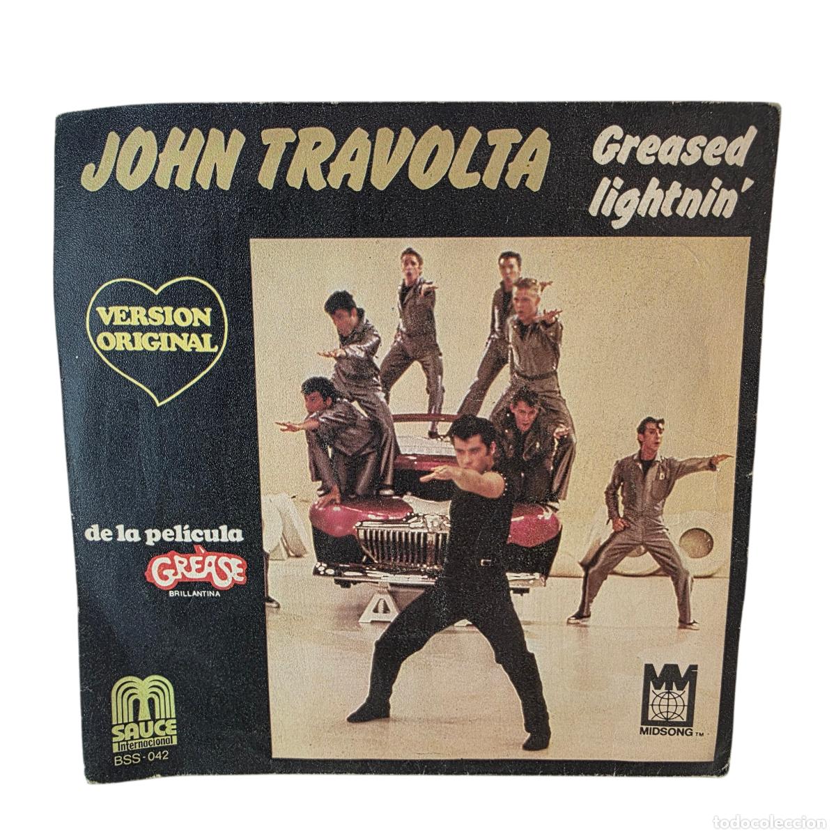 Discos de vinilo: John Travolta &ndash; Greased Lightnin&rsquo; (Grease BSO) single vinilo 7&rdquo; - Foto 1