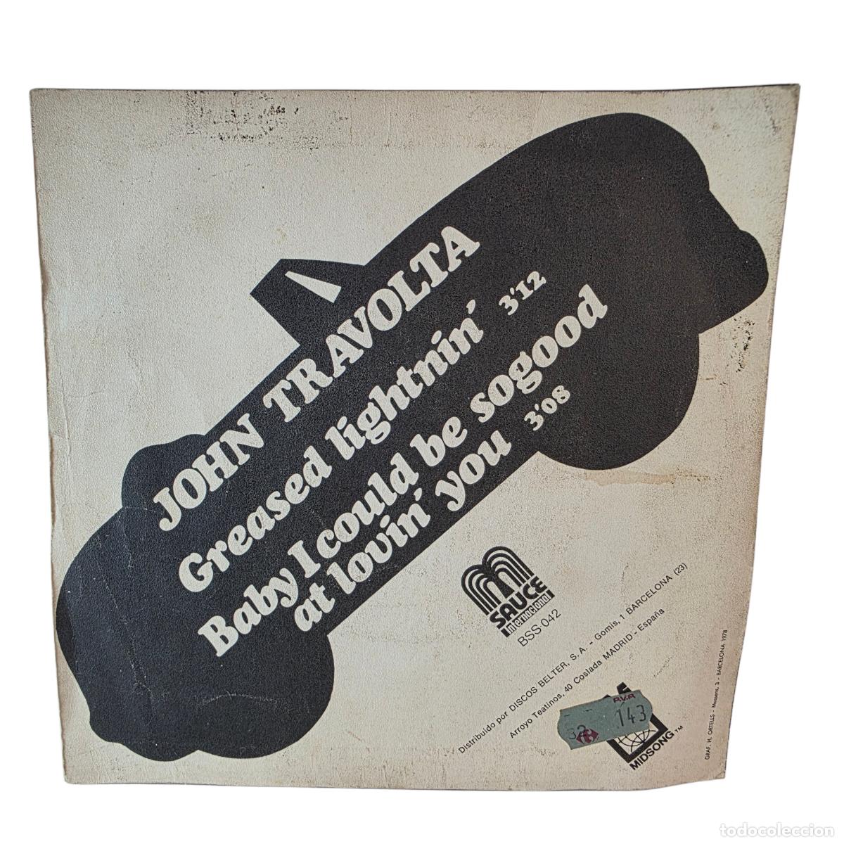 Discos de vinilo: John Travolta &ndash; Greased Lightnin&rsquo; (Grease BSO) single vinilo 7&rdquo; - Foto 2